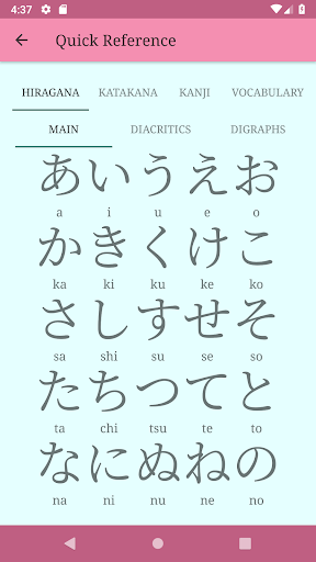 The Kana Quiz Screen 3