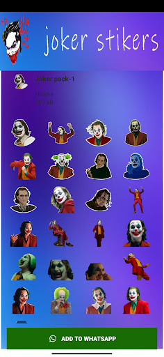 Joker Stickers -WAStickersApp Screen 2