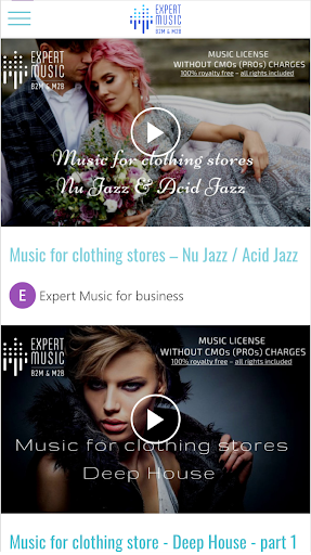 Android application ExpertMusic для бизнеса screenshort