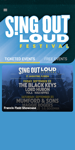Android application Sing Out Loud Festival App screenshort