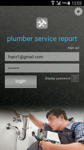 Android application Plumber Service Report screenshort