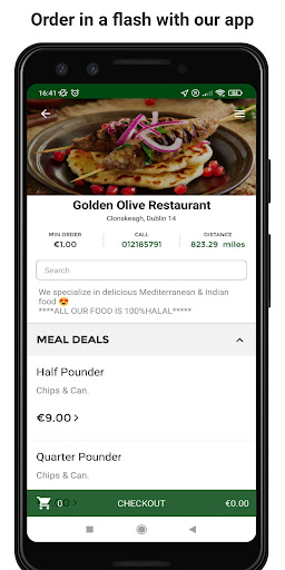 Android application Golden Olive Restaurant screenshort