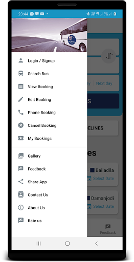 Android application Payal Travels screenshort