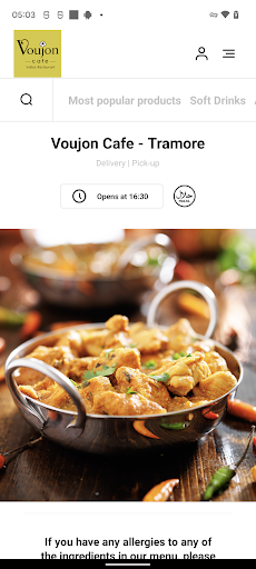 Android application Voujon Cafe screenshort
