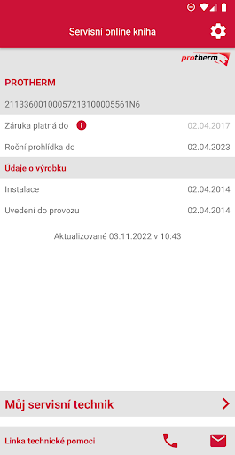 Android application Servisní online kniha screenshort