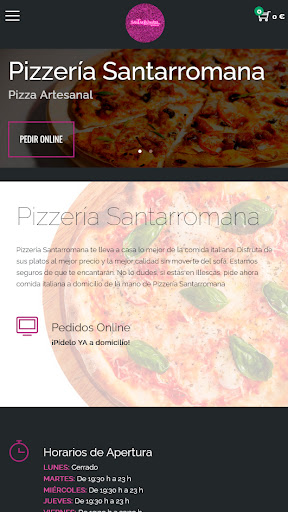 Android application Pizzería Santarromana screenshort