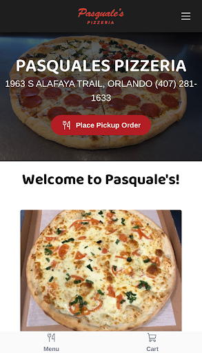 Android application Pasquale's Pizzeria screenshort