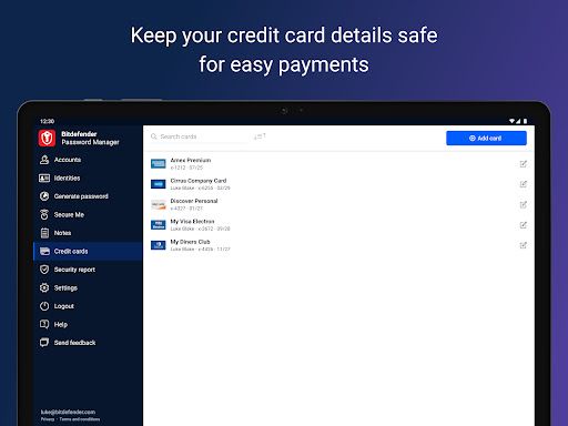 Screenshot of Bitdefender Password Manager