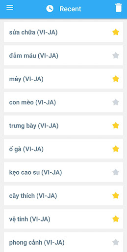 Android application Japanese-Vietnamese Dictionary screenshort