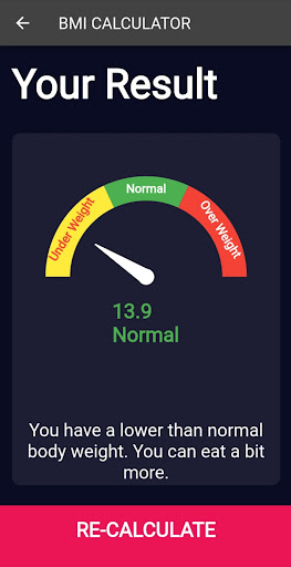 BMI Calculator Body Mass Index Screen 2