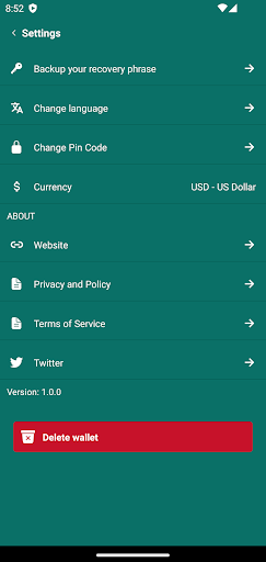 Celadon Coin Wallet Screen 2