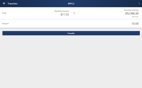 WPCU Mobile Banking Screenshot