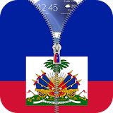 Haiti flag zipper Lock Screen icon