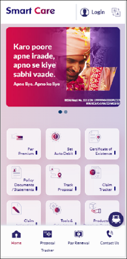 Android application SBI Life Smart Care screenshort