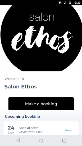 Android application Salon Ethos screenshort