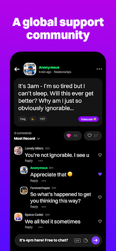 Screenshot of TalkLife: Peer Support