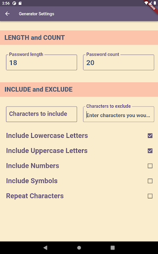 Screenshot of Secure Password Generator