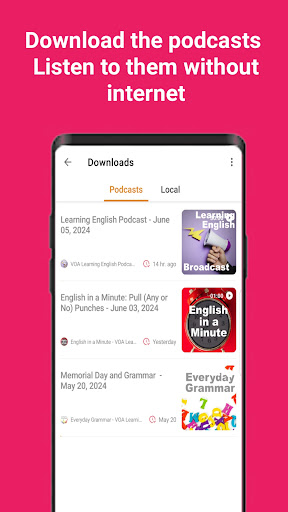 Android application VOA Learning English & Practic screenshort