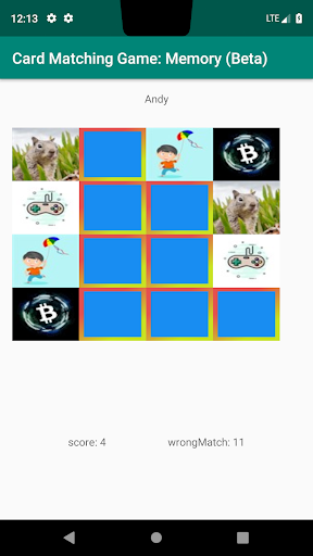 Card Matching Game: Memory (Be Screen 2