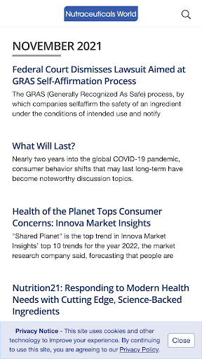 Android application Nutraceuticals World screenshort