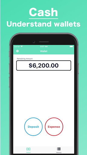 Android application Cash / Wallet Management screenshort