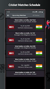 Captura de Pantalla 5 IND vs WI Live Cricket Score android