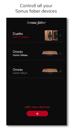 Android application Sonus faber screenshort