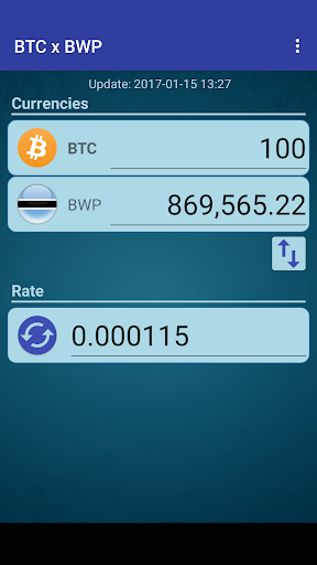 Android application Bitcoin x Botswanan Pula screenshort
