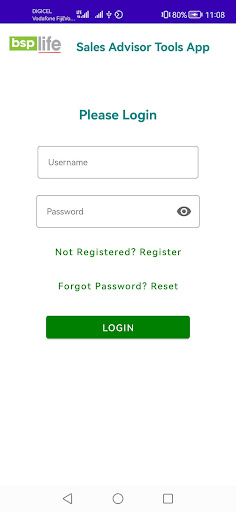 Android application BSP Life Fiji Sales Tool screenshort