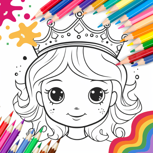 Princess coloring book logo