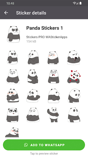 Funny Panda Stickers WASticker Screen 3