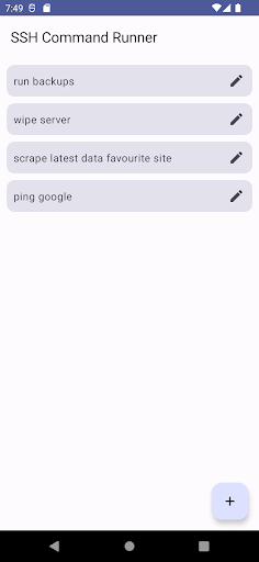 Android application SSH Command Runner screenshort