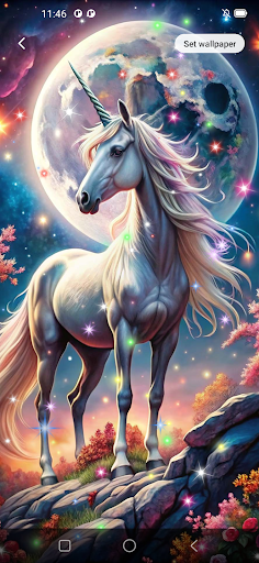 Unicorn Live Wallpaper Glitter screenshot 22