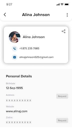 shareTHAT:digital contact card Screen 2