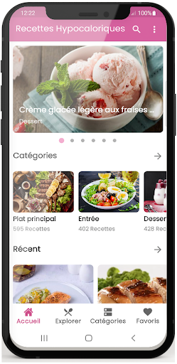 Android application Recette hypocalorique facile screenshort