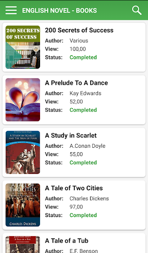 Android application English Novel Books - Offline screenshort
