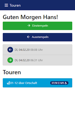 Android application Caritas-Verein Touren screenshort