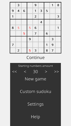 Android application Sudoku 21 screenshort