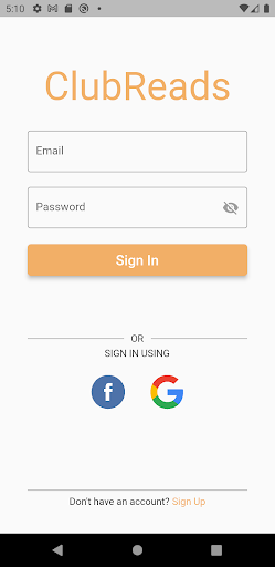 Android application ClubReads screenshort