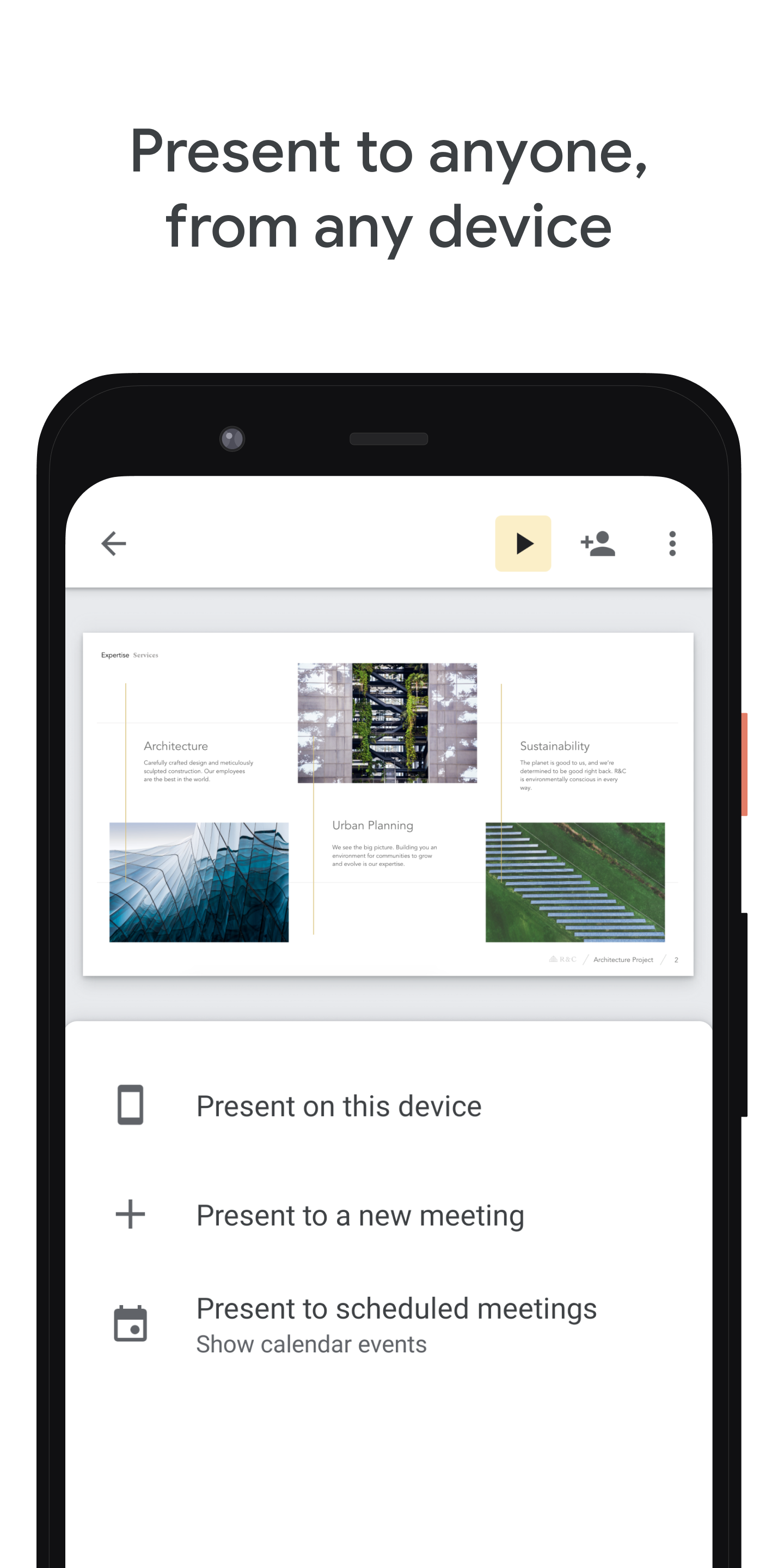 Android application Google Slides screenshort