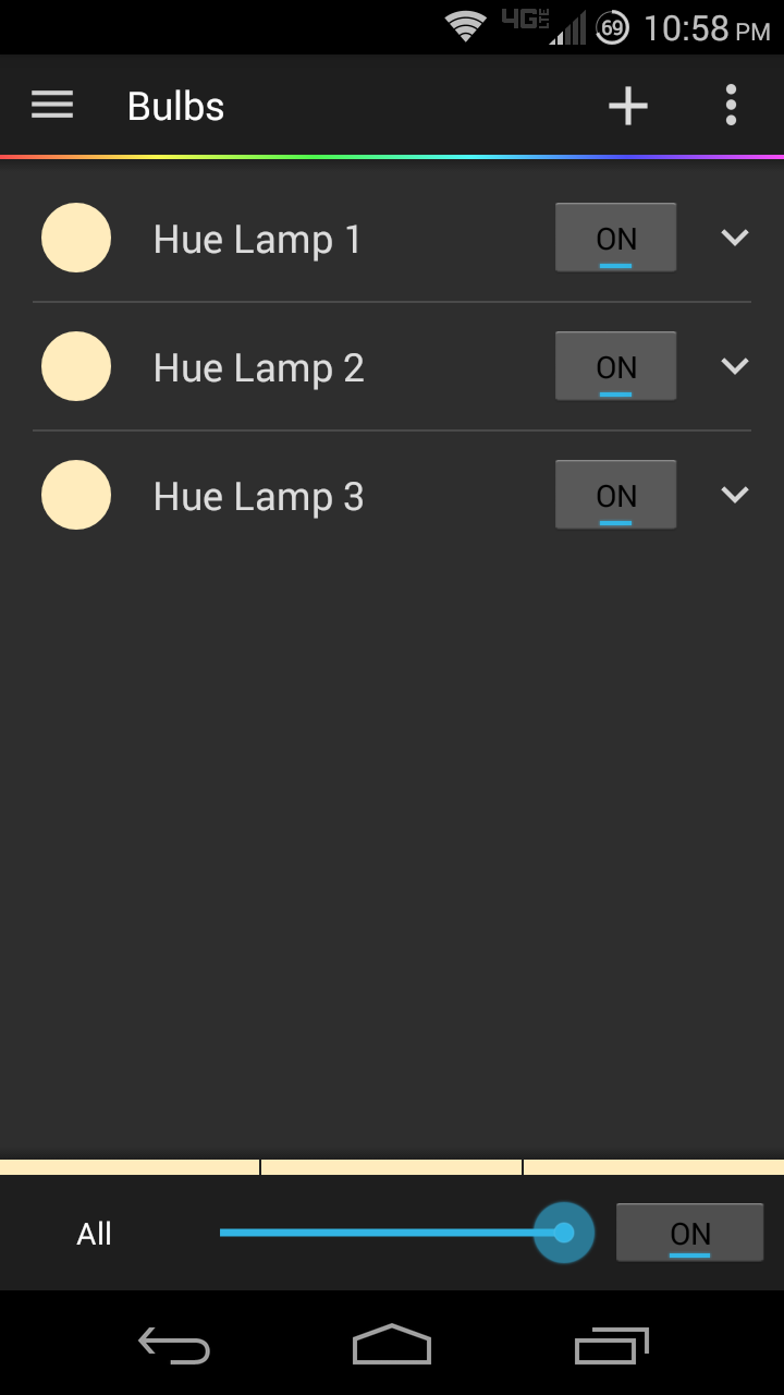 Android application Hue Pro screenshort