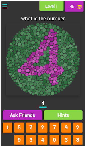 Android application Color Blindness Test screenshort