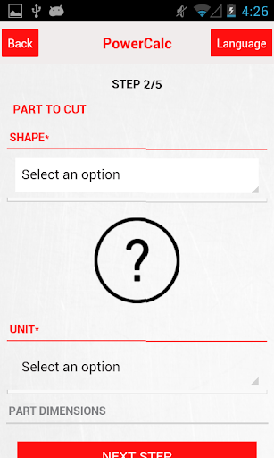 Starrett PowerCalc Screen 2