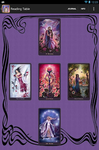 Screenshot of Crystal Visions Tarot