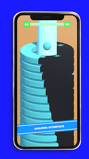 Android application Crazy Helix Jump: Stack Bounce screenshort