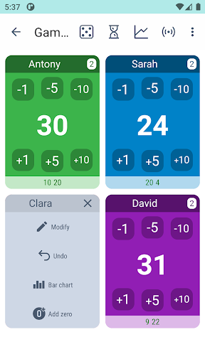 Android application Score tracker screenshort