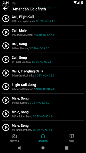 Screenshot of GoBird - Guide to Nearby Birds
