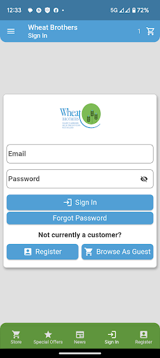 Android application Wheat Brothers Dairy App screenshort