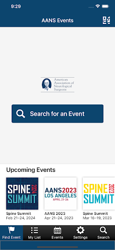 AANS Events Screen 2