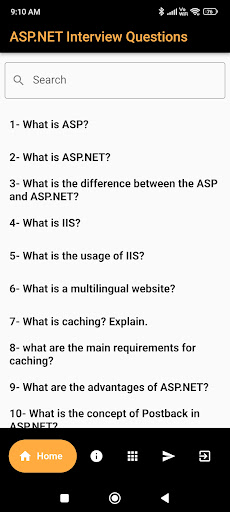 Android application ASP.NET Interview Question screenshort